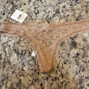 Free People Lace Thong in Nude